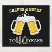 Proost en bier op 40 jaar Bierflesetiket Bier Etiket (Enkel label)