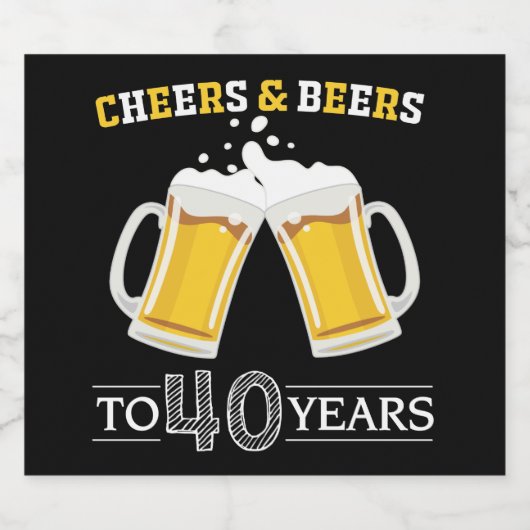 Proost en bier op 40 jaar Bierflesetiket Bier Etiket (Enkel label)