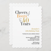 Proost en bier op 40 jaar minimaal feest kaart (Voorkant / Achterkant)