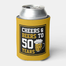Proost en bier op 50 jaar 50e verjaardag blikjeskoeler