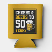 Proost en bier op 50 jaar 50e verjaardag blikjeskoeler (Voorkant)