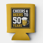 Proost en bier op 50 jaar 50e verjaardag blikjeskoeler (Achterkant)