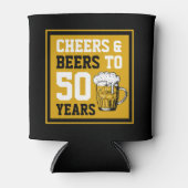 Proost en bier op 50 jaar 50e verjaardag blikjeskoeler (Voorkant)