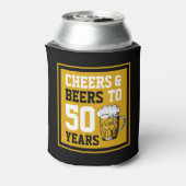Proost en bier op 50 jaar 50e verjaardag blikjeskoeler (Blikje Achterkant)