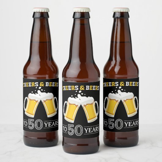 Proost en bier op 50 jaar Bierflesetiket Bier Etiket (Flessen)