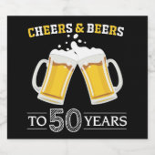 Proost en bier op 50 jaar Bierflesetiket Bier Etiket (Enkel label)