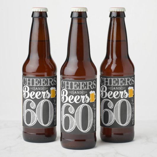 Proost en bier op 60 jaar Bierflesetiket Bier Etiket (Flessen)