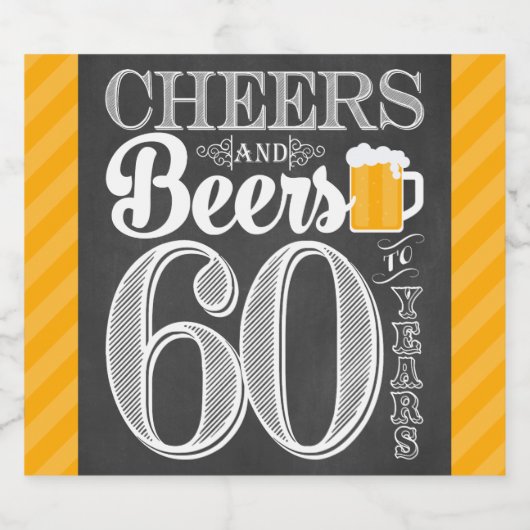 Proost en bier op 60 jaar Bierflesetiket Bier Etiket (Enkel label)