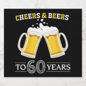 Proost en bier op 60 jaar Bierflesetiket Bier Etiket (Enkel label)