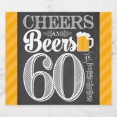 Proost en bier op 60 jaar Bierflesetiket Etiket (Enkel label)
