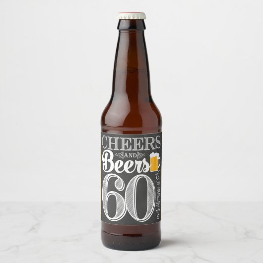 Proost en bier op 60 jaar Bierflesetiket Etiket (Voorkant)