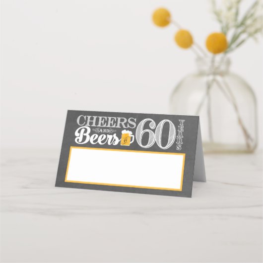 Proost en bier op 60 jaar Place Card Plaatskaartje (Voorkant)