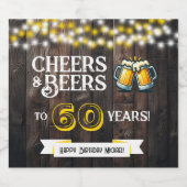Proost en Bier op 60 Jaar Rustieke Verjaardag Etiket (Enkel label)