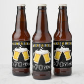 Proost en bier op 70 jaar Bierflesetiket Bier Etiket (Flessen)