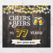 Proost en Bier op 77 Jaar Rustieke Verjaardag Etiket (Enkel label)