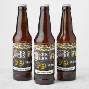 Proost en Bier op 79 Jaar Rustieke Verjaardag Etiket