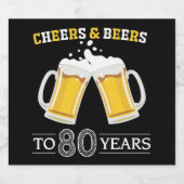 Proost en bier op 80 jaar Bierflesetiket Etiket (Enkel label)