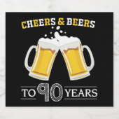 Proost en bier op 90 jaar Bierflesetiket Bier Etiket (Enkel label)