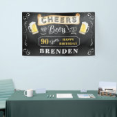 Proost en bier op 90 jaar verjaardagsfeestbanner spandoek (Beurs)
