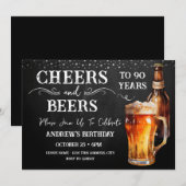 Proost en bier op de 90e verjaardag Rustieke uitno Kaart (Voorkant / Achterkant)