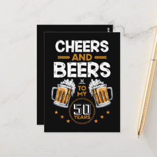 Proost en bier op mijn 50 jaar briefkaart