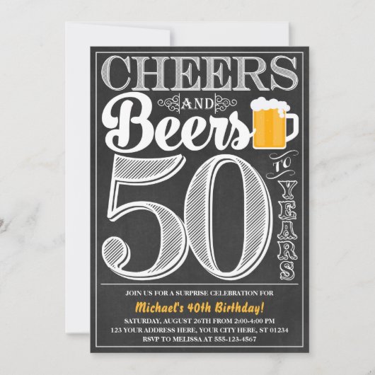 Proost en bier op uitnodiging voor 50 jaar (Voorkant)