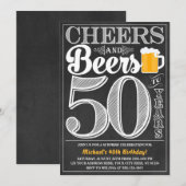 Proost en bier op uitnodiging voor 50 jaar (Voorkant / Achterkant)