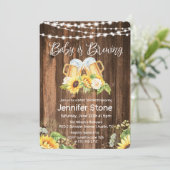 Proost en bier Rustiek Baby shower Kaart (Staand voorkant)