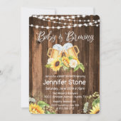 Proost en Bier Rustieke Baby Shower Uitnodiging (Voorkant)