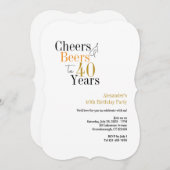 Proost en bier tot 40 jaar feest minimaal kaart (Voorkant / Achterkant)