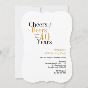 Proost en bier tot 40 jaar feest minimaal kaart