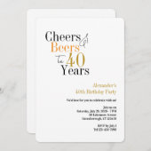 Proost en bier tot 40 jaar feest minimaal kaart (Voorkant / Achterkant)