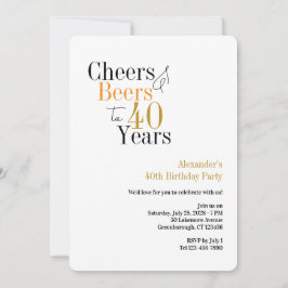 Proost en bier tot 40 jaar feest minimaal kaart