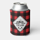 Proost en bier tot 50 jaar | Red Buffalo Plaid Blikjeskoeler (Blikje Achterkant)