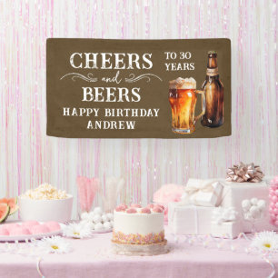 Proost en Bier Verjaardag Kraft Papier Textuur Spandoek