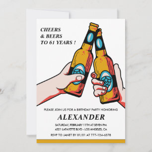 Proost en Bier Volwassen Mannen 61e verjaardag Kaart