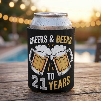 Proost en bier voor 21 jaar 21e verjaardag  blikjeskoeler