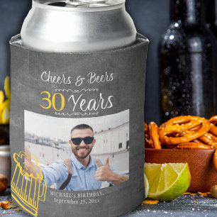 Proost en bier voor 30 jaar mannen verjaardag foto blikjeskoeler