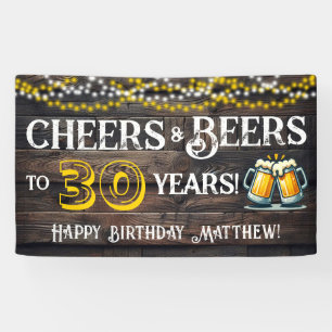 Proost en Bier voor 30 Jaar Verjaardagsfeest Banne Spandoek