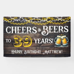 Proost en Bier voor 39 Jaar Verjaardagsfeest Banne Spandoek