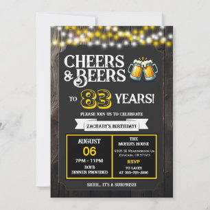 Proost en Bier voor 83 Jaar Surprise Achtertuin Kaart