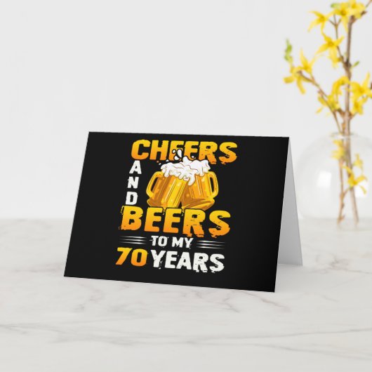 Proost en Bier voor Mijn 70 Jaar 70e Verjaardag Ca Kaart (Gele Bloem)