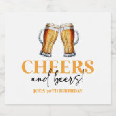 Proost en bieren Bierglas Verjaardagsfeest Bier Etiket (Enkel label)