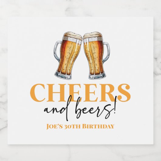 Proost en bieren Bierglas Verjaardagsfeest Bier Etiket (Enkel label)