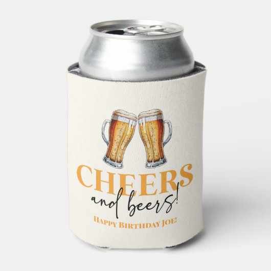 Proost en bieren Bierglas Verjaardagsfeest Blikjeskoeler (Blikje Voorkant)