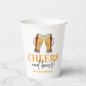 Proost en bieren Bierglas Verjaardagsfeest Papieren Bekers (Achterkant)