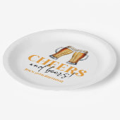 Proost en bieren Bierglas Verjaardagsfeest Papieren Bordje (Gekanteld)