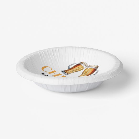 Proost en bieren Bierglas Verjaardagsfeest Papieren Kommen (Gebogen)