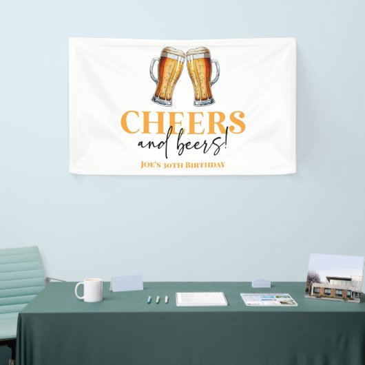 Proost en bieren Bierglas Verjaardagsfeest Spandoek (Beurs)