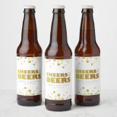 Proost en bieren | Fun Christmas Wit & Goud Bier Etiket (Flessen)